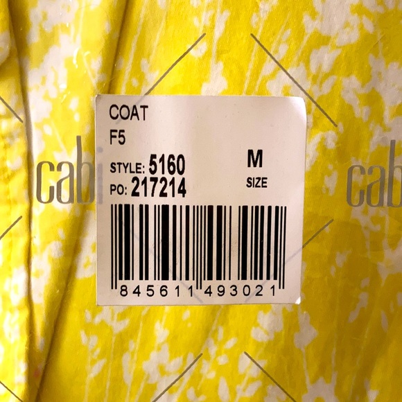 ๐ CAbi yellow floral jacket; Size M. ๐ - Picture 5 of 5
